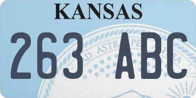 KS license plate 263ABC