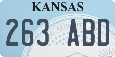 KS license plate 263ABD