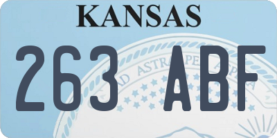 KS license plate 263ABF