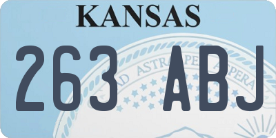 KS license plate 263ABJ