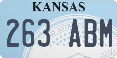 KS license plate 263ABM