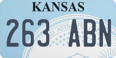 KS license plate 263ABN