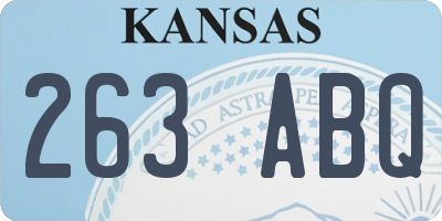 KS license plate 263ABQ