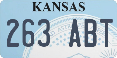 KS license plate 263ABT