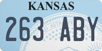 KS license plate 263ABY