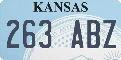 KS license plate 263ABZ