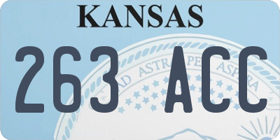 KS license plate 263ACC