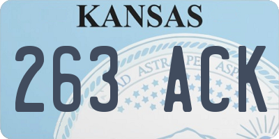 KS license plate 263ACK