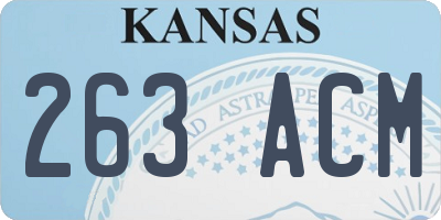 KS license plate 263ACM