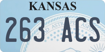 KS license plate 263ACS