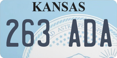 KS license plate 263ADA