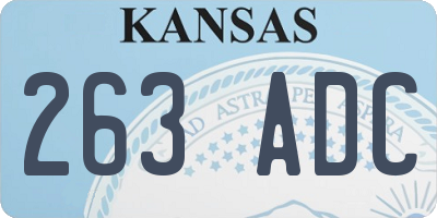 KS license plate 263ADC