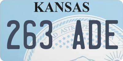 KS license plate 263ADE