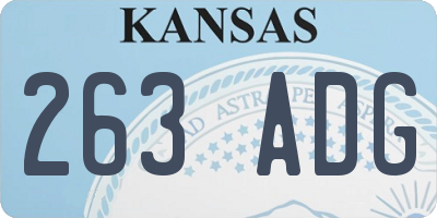 KS license plate 263ADG