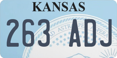 KS license plate 263ADJ