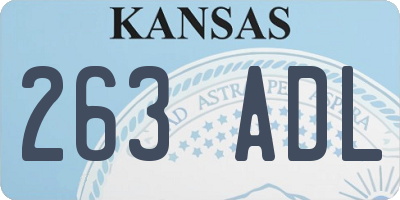 KS license plate 263ADL