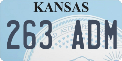 KS license plate 263ADM