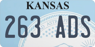 KS license plate 263ADS