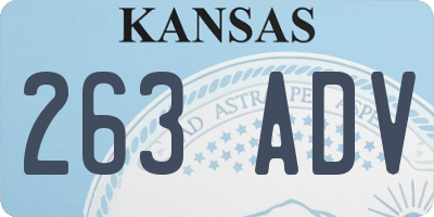 KS license plate 263ADV