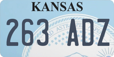 KS license plate 263ADZ
