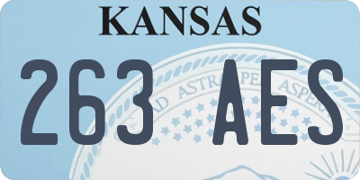 KS license plate 263AES