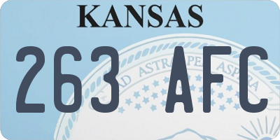 KS license plate 263AFC
