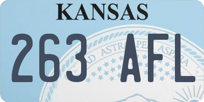 KS license plate 263AFL