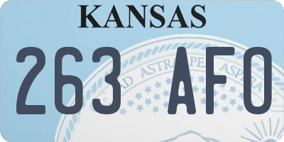 KS license plate 263AFO