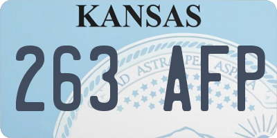 KS license plate 263AFP