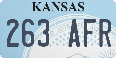 KS license plate 263AFR