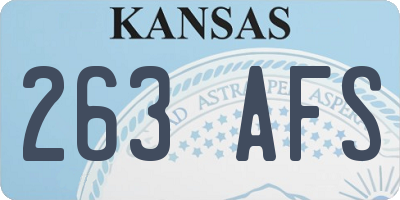 KS license plate 263AFS