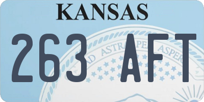 KS license plate 263AFT
