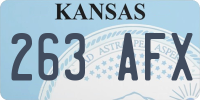 KS license plate 263AFX