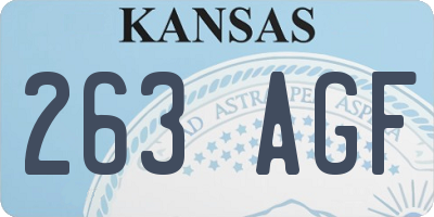 KS license plate 263AGF