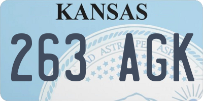 KS license plate 263AGK