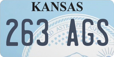 KS license plate 263AGS