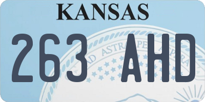 KS license plate 263AHD