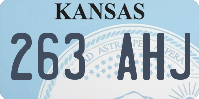 KS license plate 263AHJ