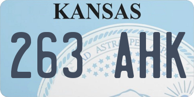 KS license plate 263AHK