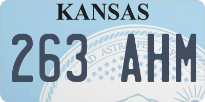 KS license plate 263AHM