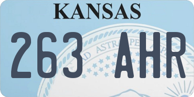 KS license plate 263AHR