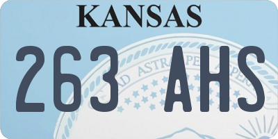 KS license plate 263AHS