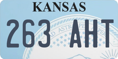 KS license plate 263AHT