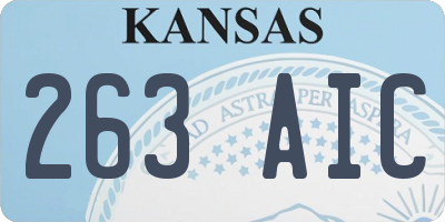 KS license plate 263AIC