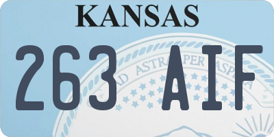 KS license plate 263AIF