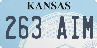 KS license plate 263AIM