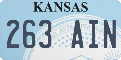 KS license plate 263AIN