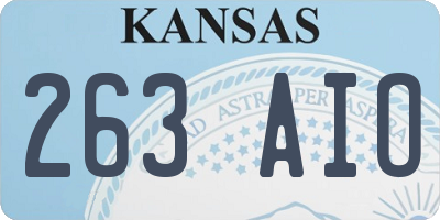 KS license plate 263AIO