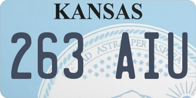 KS license plate 263AIU