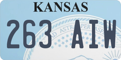 KS license plate 263AIW
